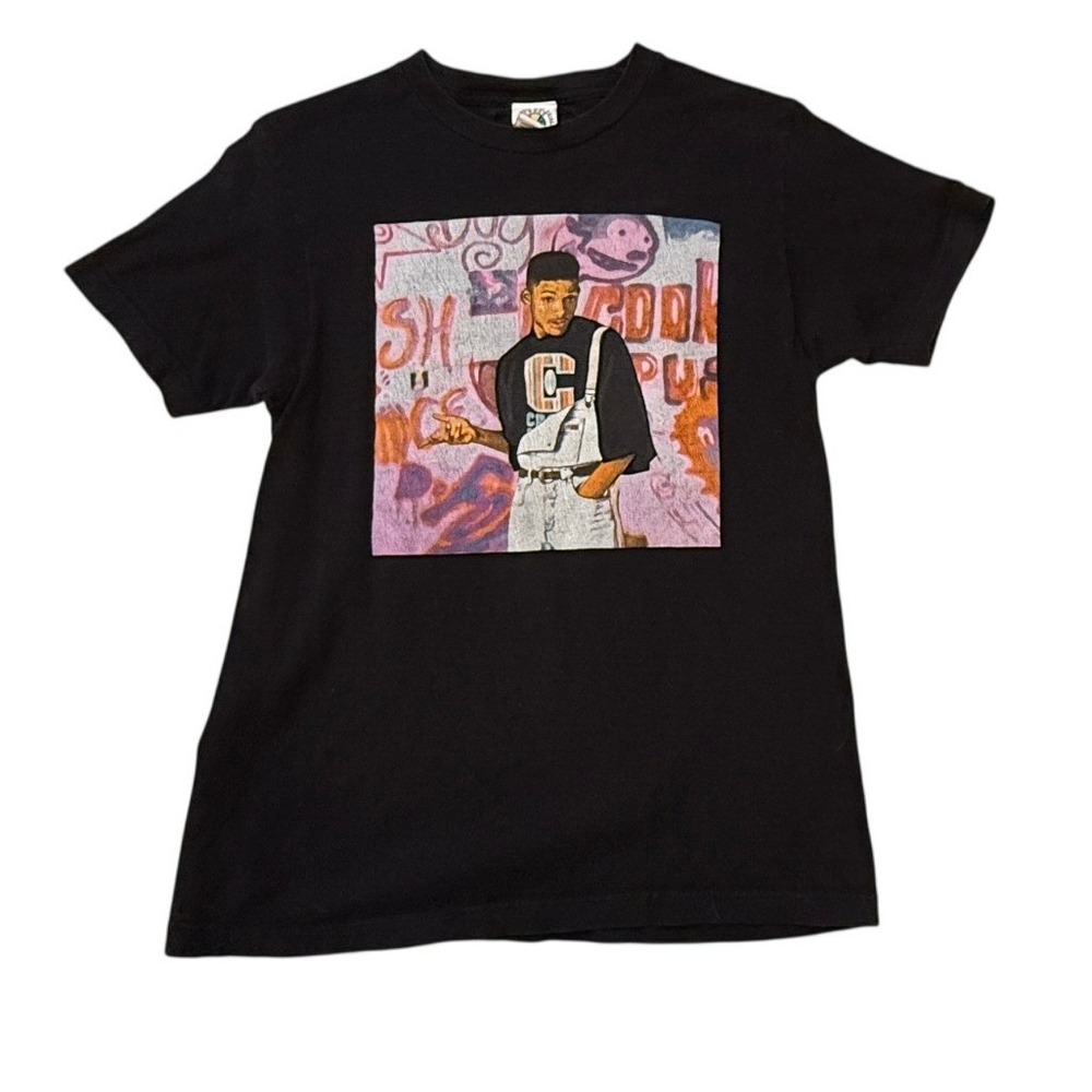 Vintage Fresh Prince of Bel-Air Will Smith‎ T-Shirt Men Med Cross Colours 90s